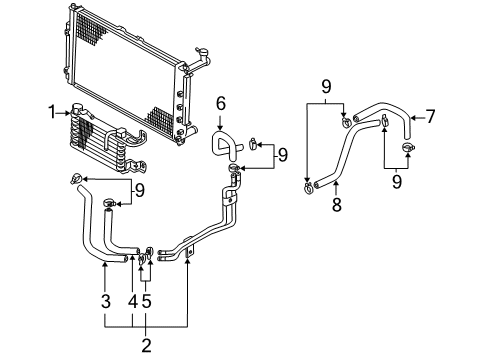 2005 Kia Sedona Trans Oil Cooler Clamp Assembly-Hose Diagram for 0K30B19070