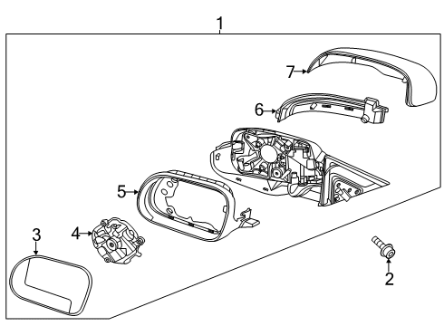 2021 Kia Soul Mirrors SCALP-O/S Rr View Mi Diagram for 87616K0010