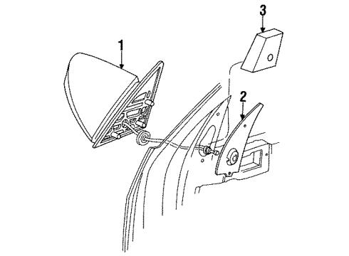 1993 Plymouth Acclaim Outside Mirrors Front Door Outside Mirror Package Diagram for 4299717