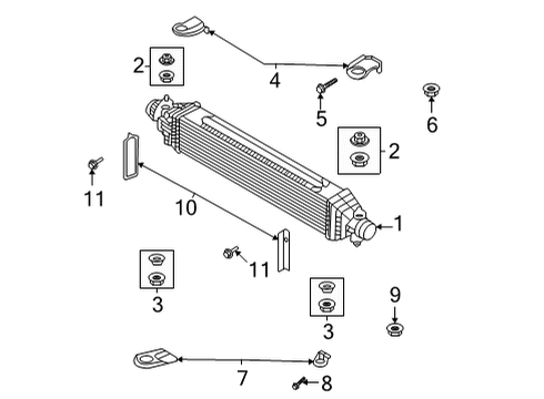 2019 Kia Stinger Intercooler Bracket Assembly-I/C Upper Diagram for 282592CTA6