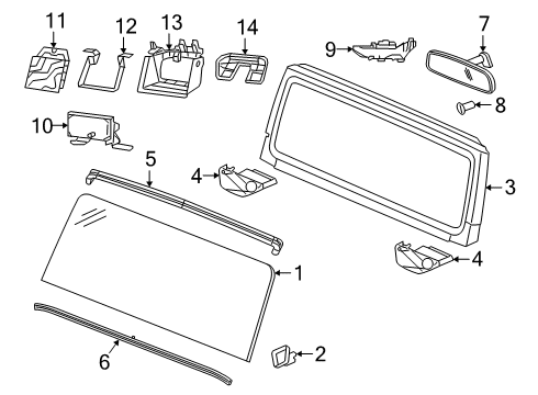 2021 Jeep Gladiator Glass - Windshield Close-Out Diagram for 6QD21TX7AB