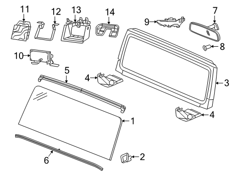 2021 Jeep Gladiator Glass - Windshield Module Diagram for 56029828AA