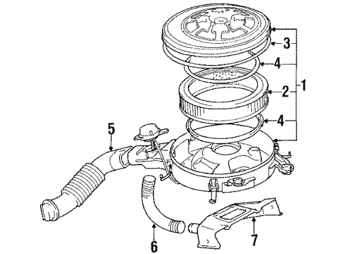1986 Toyota Tercel Filters Cleaner Assy, Air Diagram for 17700-15111