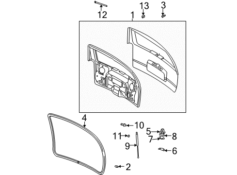 2004 GMC Envoy XL Gate & Hardware Weatherstrip Asm-Lift Gate *Black T Diagram for 15169859