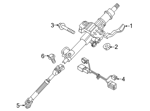 2015 Hyundai Sonata Steering Column Assembly Column Assembly-Upper Diagram for 56310-C1200