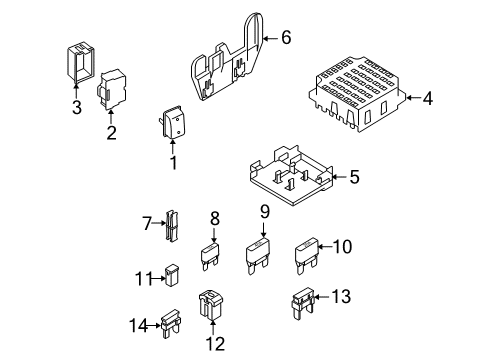 2008 Ford E-350 Super Duty Fuse & Relay Relay & Fuse Plate Mount Bracket Diagram for F7UZ-14536-BA