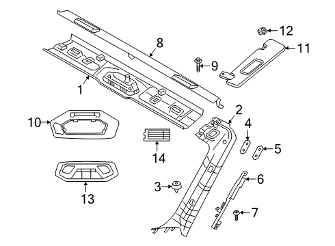 2021 BMW Z4 Interior Trim - Roof INTERIOR READING LIGHT LED F Diagram for 63317910811