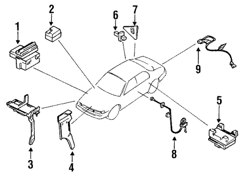 1997 Infiniti J30 Anti-Lock Brakes Sensor Assembly-Anti SKID, Front LH Diagram for 47911-22Y00