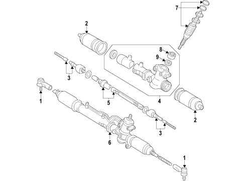 1995 Toyota Camry P/S Pump & Hoses, Steering Gear & Linkage Pinion Shaft Diagram for 44201-33031