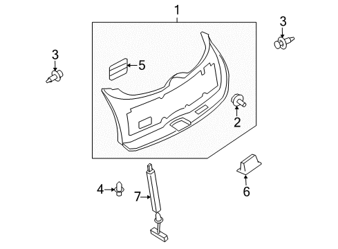 2011 Infiniti FX35 Interior Trim - Lift Gate Switch Assy-Trunk Opener Diagram for 25210-1CA0A