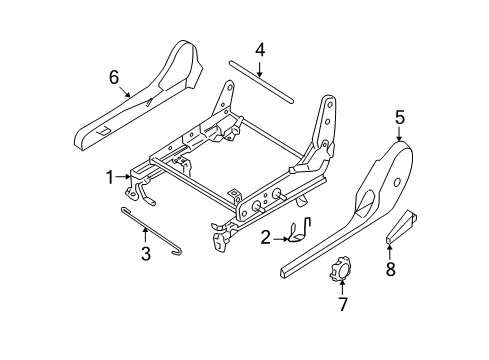 2009 Nissan Quest Tracks & Components Clip Diagram for 01533-0001U