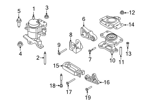 2017 Lincoln MKZ Engine & Trans Mounting Damper Bracket Diagram for HP5Z-6E042-B