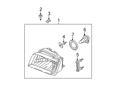 2010 Mercury Grand Marquis Headlamps Composite Headlamp Diagram for 9W3Z-13008-A