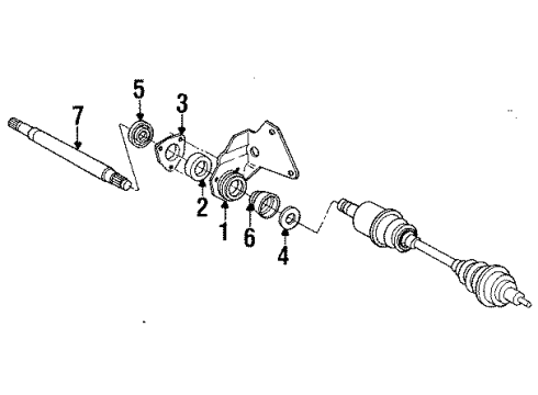 1991 Pontiac Sunbird Axle Components - Front Intermediate Shaft Diagram for 22534200