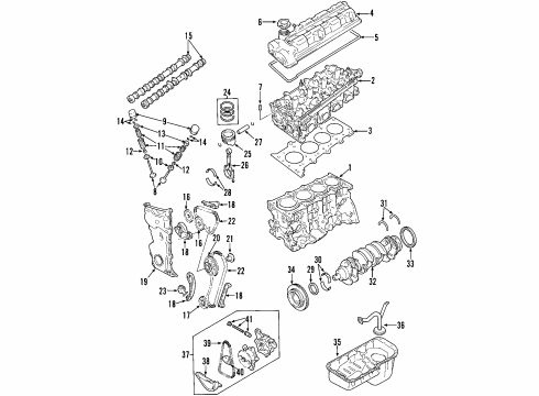 2003 Chevrolet Tracker Engine Parts, Mounts, Cylinder Head & Valves, Camshaft & Timing, Oil Pan, Oil Pump, Crankshaft & Bearings, Pistons, Rings & Bearings Pump, Oil Diagram for 91176160