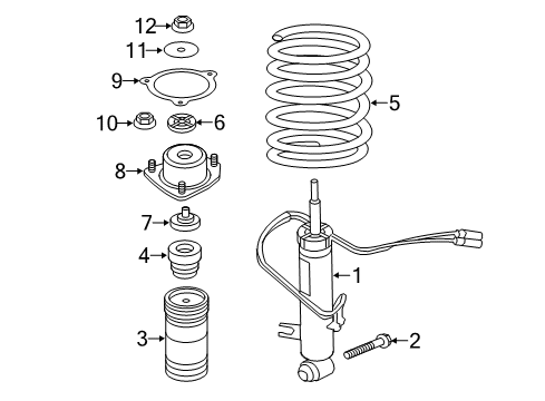 2007 BMW X5 Struts & Components - Rear Rear Left Shock Absorber Diagram for 37126794353