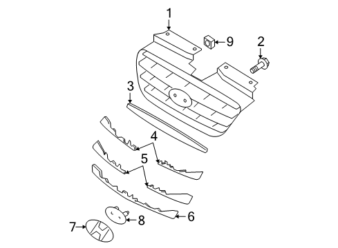 2010 Hyundai Elantra Grille & Components Tapping Screw-FLANGE Head Diagram for 12493-04149