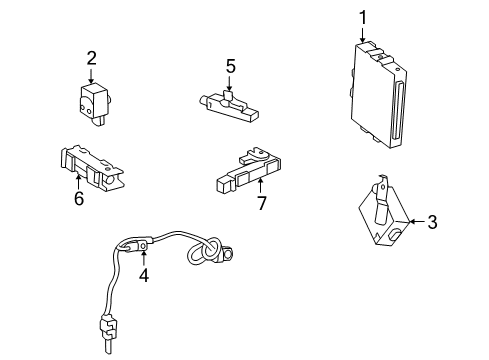 2012 Lexus GX460 Keyless Entry Components Smart Key Keyless Control Module Diagram for 89990-60212