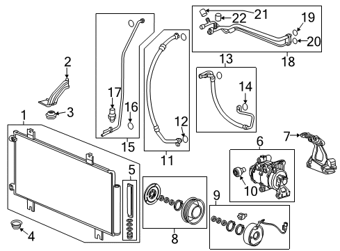 2018 Honda HR-V Switches & Sensors Pipe Complete, Aircon Diagram for 80321-T7W-A01