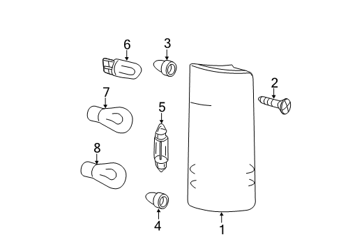 2007 Dodge Sprinter 2500 Bulbs Lamp-Tail Stop Turn Diagram for 68012882AB