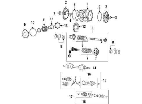 2014 Chevrolet Corvette Rear Axle, Axle Shafts & Joints, Differential, Drive Axles, Propeller Shaft Axle Seals Diagram for 23341259