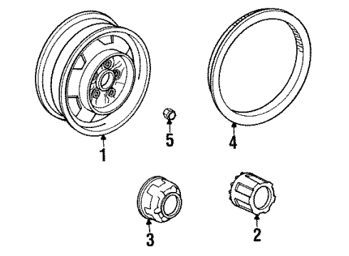 1985 Toyota Pickup Wheels Wheel Hub Ornament Sub-Assembly Diagram for 42603-35230