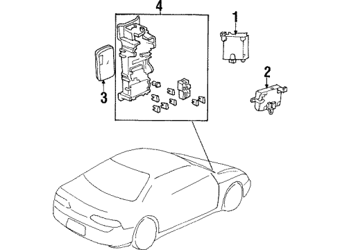 1997 Honda Prelude Electrical Components Box Assembly, Fuse Diagram for 38200-S30-N81