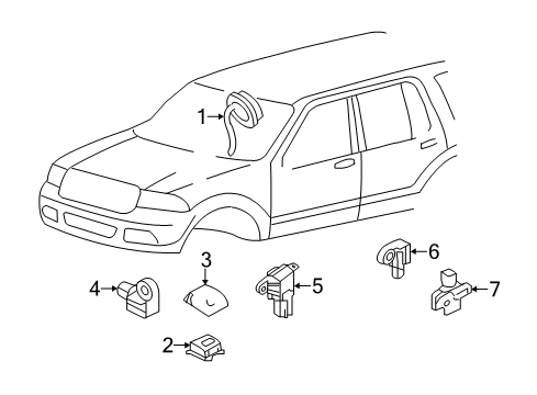 Diagram for 2017 Ford Expedition Air Bag Components 