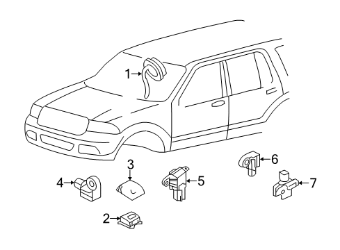 2008 Ford Expedition Air Bag Components Head Air Bag Diagram for FL1Z-78042D94-A