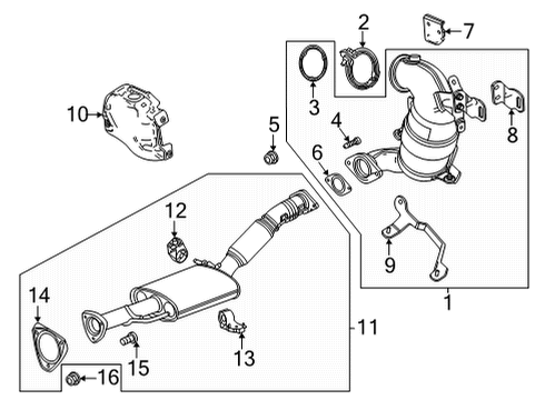 2021 Buick Encore GX Turbocharger Catalytic Converter Clamp Diagram for 55513359