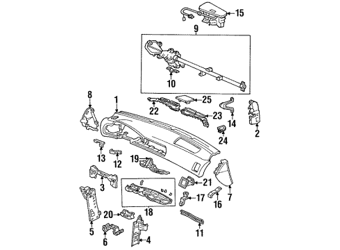 1996 Honda Accord Cluster & Switches, Instrument Panel Speedometer Assembly Diagram for 78120-SV7-A01