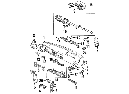 1996 Honda Accord Cluster & Switches, Instrument Panel Tachometer Assembly Diagram for 78125-SV7-A01