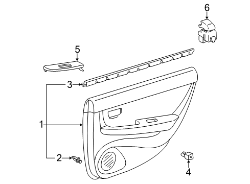 1997 Lexus ES300 Rear Door Panel Assy, Rear Door Armrest Base, RH Diagram for 74270-33010