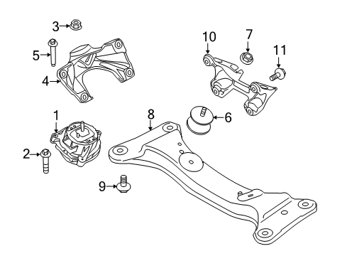 2017 BMW M4 Engine & Trans Mounting Engine Motor Transmission-Support Bracket Diagram for 22312284129