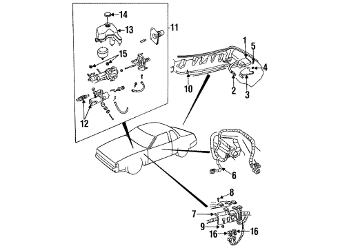 1988 Buick Riviera Hydraulic System Booster Diagram for 18013154
