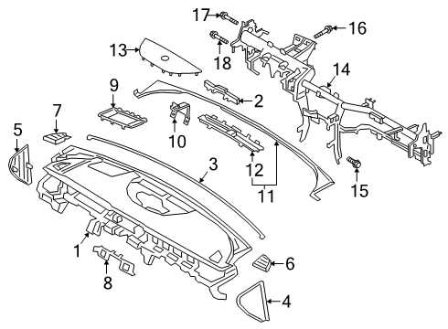 2020 Kia K900 Cluster & Switches, Instrument Panel Bolt-Washer Assembly Diagram for 84433-D2000