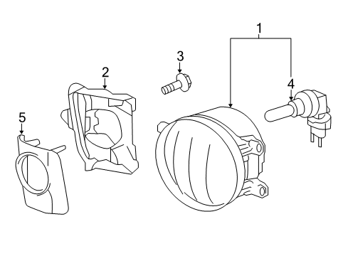 2014 Lexus LX570 Bulbs Lamp Assy, Fog, LH Diagram for 81220-0E030