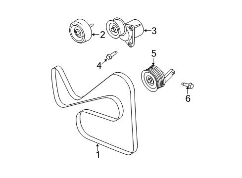 2011 Ford Escape Belts & Pulleys Water Pump Belt Diagram for 9L8Z-8620-A