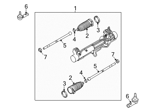 2011 Ford Focus Steering Column & Wheel, Steering Gear & Linkage Gear Assembly Diagram for 9S4Z-3504-ARM