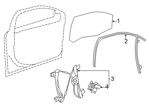 2016 Buick Verano Front Door Window Regulator Diagram for 23119911