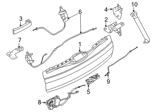 2017 BMW X5 Lift Gate Hinge, Trunk Lid, Lower Part Diagram for 41007378126