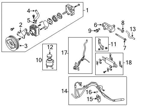 2014 Nissan 370Z P/S Pump & Hoses, Steering Gear & Linkage Hose Assy-Suction, Power Steering Diagram for 49717-JK000