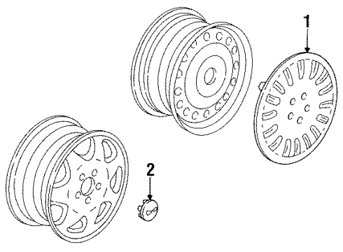 1995 Honda Odyssey Wheel Covers & Trim Trim, Wheel (15") Diagram for 44733-SX0-000