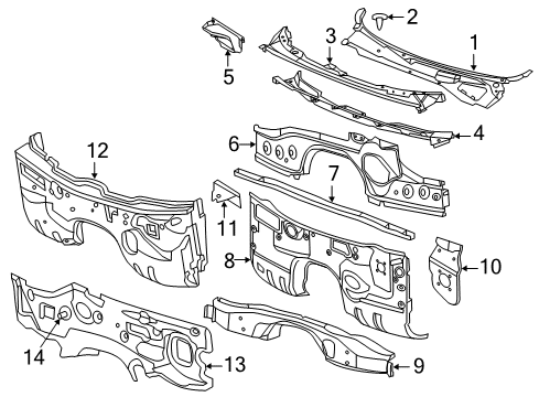 2017 Chrysler 300 Cowl Pin-Push Diagram for 6508563AA