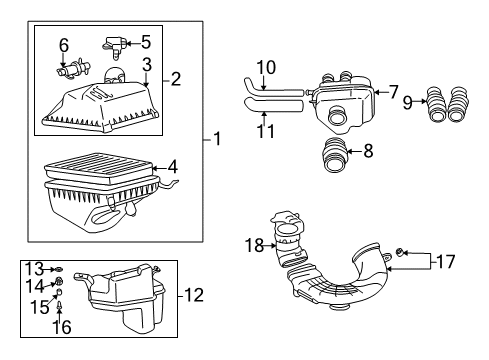 2000 Toyota Avalon Filters Hose, Air Cleaner, No Diagram for 17882-0A010