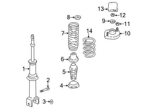 2003 Dodge Stratus Shocks & Components - Rear INSULATOR-Spring Diagram for 4616201AC