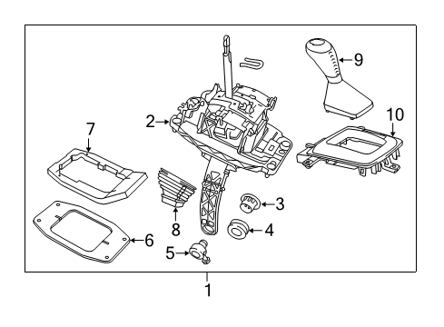 2017 Chevrolet SS Center Console Gear Shift Assembly Diagram for 92286226