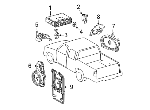 1999 Toyota Tacoma Sound System Speaker Assembly, Front Diagram for 86160-04030