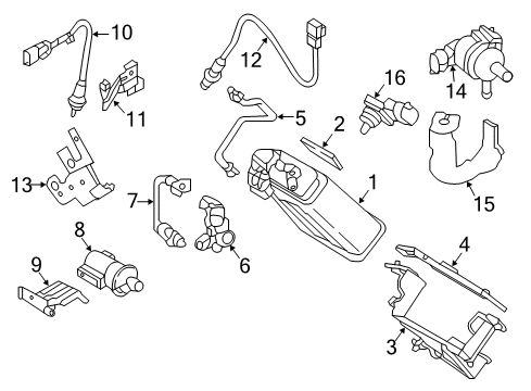 2017 Genesis G80 Emission Components Bracket-O2, RH Diagram for 94760-3F290