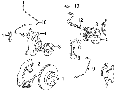 1999 BMW 528i Brake Components Brake Hose Front Diagram for 34301165249